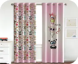 پرده چاپی نوزاد + صورتی رنگ(عروسک ریز و درشت) - هازان داتیس کد S799800