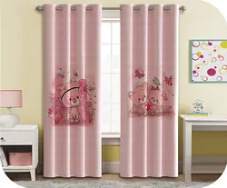 پرده چاپی نوزاد زمینه صورتی + خرسی - هازان داتیس کد S809810