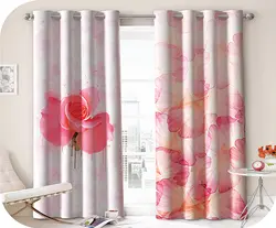 پرده چاپی طرحدار(گل و گل برگ) + زمینه روشن - هازان داتیس کد S297298