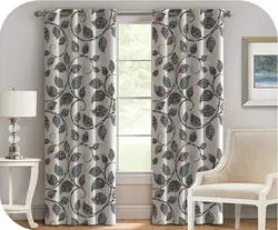 پرده چاپی زمینه سفید + طرح برگ رنگی - هازان داتیس کد S157