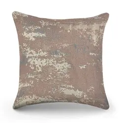 کوسن مربعی پتینه آبرنگی طوسی صورتی