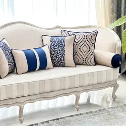 ست کوسن 7 عددی طرح رز کرم نسکافه سورمه ای