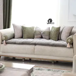 ست کوسن 5 عددی طرح زمرد فیلی و سبز سدری