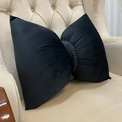 کوسن پاپیون مخمل مشکی کمربند مخمل مشکی