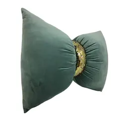 کوسن پاپیونی مخمل سبزآبی