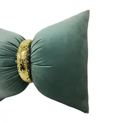 کوسن پاپیونی مخمل سبزآبی