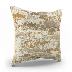 کوسن مربعی پتینه آبرنگی کرم خردلی