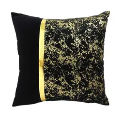 کوسن مربعی طرح ترکیبی مخمل طلاکوب مشکی