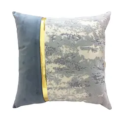 کوسن مربعی طرح ترکیبی پتینه آبی آسمانی مخمل آبی روشن