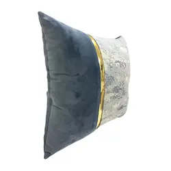 کوسن مربعی طرح ترکیبی پتینه آبی آسمانی مخمل آبی روشن