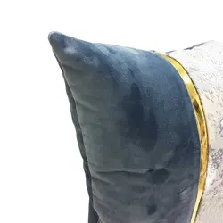 کوسن مربعی طرح ترکیبی پتینه آبی آسمانی مخمل آبی روشن