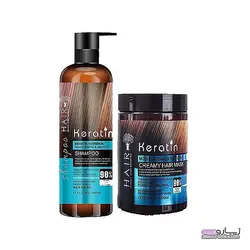پک شامپو+ماسک مو HAIR مدل KERATIN کراتینه بدون سولفات  اصل تاریخ انقضا طولانی