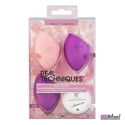 پد آرایشی REAL TECHNIQUES ریل تکنیکز مدل BLEND+GLOW SET صابون دار بسته4عددی (با ضمانت اصالت کالا-برند حک شده بر روی محصول) - فروشگاه اینترنتی زیبارو آنلاین