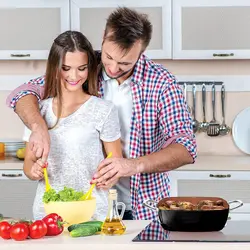 سرویس قابلمه 5 پارچه برند Moss &amp; Stone|مدل ‎ ‎AL-CW-SQ5BLK| قابلمه| ماهیتابه| مسی| تابه نچسب|ماهیتابه مربعی عمیق|سبد سرخ کردنی|سینی بخارپز| قابل شستشو در ماشین ظرفشویی و استفاده در فر|5 کوارت|مشکی|زمان تحویل 3 تا 4 هفته کاری