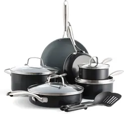 سرویس قابلمه 12 پارچه برند GreenPan|مدل‎CC005227-001| قابلمه| ماهیتابه| سرامیکی|مشکی|زمان تحویل 3 تا 4 هفته کاری