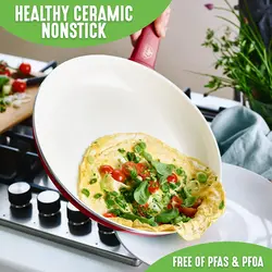 سرویس قابلمه 16 پارچه برند GreenLife| مدل ‎CC005490-001| قابلمه|ماهیتابه|ست نچسب سرامیکی|زمان تحویل 2 تا 3 هفته کاری