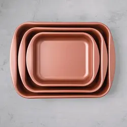 سرویس ماهیتابه 3 پارچه برند Korkmaz|مدل 27899/038 |Vermont |ظروف آلومینیومی با پوشش نچسب مسی|استارفلون مکس داخلی و گرافیت بیرونی|22، 28، 34 سانتی متر|خاکستری|زمان تحویل 2 تا 3 هفته کاری