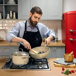 ماهیتابه برند Korkmaz|مدل A1266 |نقره ای و بژ|3.0 لیتری| گرانیتا| Granita| زمان تحویل 2 تا 3 هفته کاری