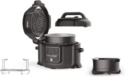 مولتی کوکر برند Ninja|مدل OP300UK| خاکستری و مشکی|7 در 1| 6 لیتر| اجاق گاز فشار الکتریکی | سرخ کن بدون روغن| زمان تحویل 2 تا 3 هفته کاری
