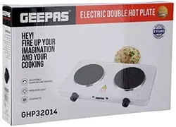 اجاق گاز برقی دو صفحه Geepas  مدل GHP32014 | ترموستات خودکار| 2000 وات| زمان تحویل 2 تا 3 هفته کاری