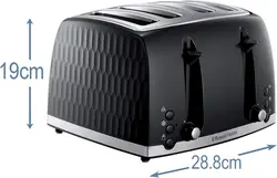 توستر 4 خانه Russell Hobbs مدل 2607 | طرح لانه زنبوری| زمان تحویل 2 تا 3 هفته کاری