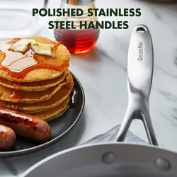 سرویس ماهیتابه 2 پارچه برند GreenPan|مدل ‎ ‎CC000016-001| خاکستری روشن|Venice Pro|COMINHKG130561|ظروف فلزی سرامیکی سالم و نچسب|100% بدون سموم| فولاد ضد زنگ|8 اینچ و 10 اینچ |قابل شستشو در ماشین ظرفشویی| ایمن در فر| زمان تحویل 2 تا 3 هفته کاری