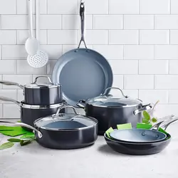 سرویس قابلمه 11 پارچه برند GreenPan|مدل ‎CC000675-001| قابلمه | ماهیتابه |سرامیکی|Valencia Pro|بدون سموم ظروف فلزی|نچسب |خاکستری |زمان تحویل 2 تا 3 هفته کاری