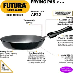 ماهیتابه برند Hawkins |مدل HWS_L05_BLK |ماهیتابه آنودایز سخت بدون درب| Futura |مشکی | 22 سانتی متر| ضخامت 4.06 میلی متر| 1.1 لیتر|زمان تحویل 2 تا 3 هفته کاری