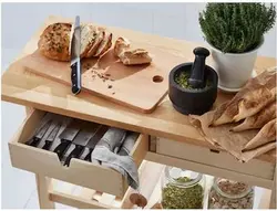 چهارپایه IKEA FÖRHÖJA Kitchen trolley, birch | تحویل 2 تا 3 هفته کاری