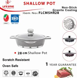 ست ظروف آشپزی 27 عددی- قابلمه و ماهیتابه LIFE SMILE و ست پخت، روکش نچسب گرانیت بدون PFOA شامل کاسه، ماهیتابه، قابلمه مقلوبا، ست پخت، ظروف آشپزخانه | تحویل 2 تا 3 هفته کاری