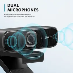 وبکم برند Anker | مدل PowerConf C300 | وب کم هوشمند فول اچ دی  | کادربندی با هوش مصنوعی | وب کم 1080p با میکروفون های حذف کننده نویز | قابلیت تنظیم FoV، HDR، 60 FPS، | تصحیح نور کم، دارای گواهی زوم- زمان تحویل 2 تا 3 هفته کاری