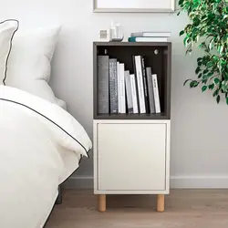 میز پاتختی برند IKEA| مدل EKET |سفید و خاکستری تیره | پایه چوبی- زمان تحویل 2 تا 3 هفته کاری