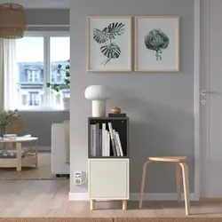 میز پاتختی برند IKEA| مدل EKET |سفید و خاکستری تیره | پایه چوبی- زمان تحویل 2 تا 3 هفته کاری