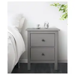 دراور 2 کشو برند IKEA| مدل HEMNES | خاکستری | 66*54 سانتی متر|میز پاتختی- زمان تحویل 2 تا 3 هفته کاری