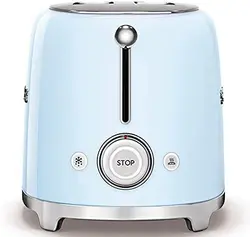 توستر برند Smeg |مدل TSF01PBUK|سبک رترو |6 سطح قهوه ای شدن| 2 شکاف نان بسیار عریض| عملکردهای یخ زدایی و گرم کردن مجدد|سینی خرده نان قابل جابجایی- زمان تحویل 2 تا 3 هفته کاری