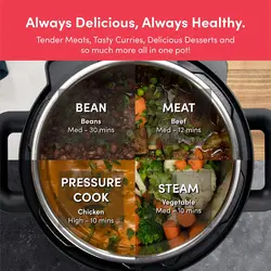 زود پز هوشمند برند Nutricook |مدل ‎NC-SP204K |اجاق برقی، آرام پز، پلوپز، بخارپز، قابلمه، ماست ساز و موارد دیگر| 12 برنامه هوشمند- زمان تحویل 2 تا 3 هفته کاری