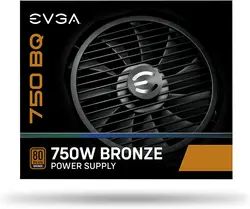 منبع تغذیه Evga 750 Bq, 80+ Bronze 750W |نیمه ماژولار|شامل تستر برق رایگان|110-Bq-0750-V3|مشکی- زمان تحویل 2 تا 3 هفته کاری