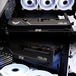 دارنده GPU EZDIY-FAB | پشتیبانی از بریس کارت گرافیک | نگهدارنده کارت ویدئو| براکت GPU VGA برای کامپیوتر شخصی رومیزی مخصوص بازی 3 میلی متر آلومینیوم | سیاه
