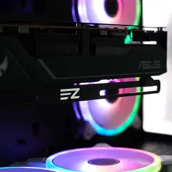 دارنده GPU EZDIY-FAB | پشتیبانی از بریس کارت گرافیک | نگهدارنده کارت ویدئو| براکت GPU VGA برای کامپیوتر شخصی رومیزی مخصوص بازی 3 میلی متر آلومینیوم | سیاه