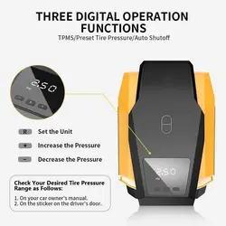 پمپ باد لاستیک قابل حمل 12 ولت DC کمپرسور هوا AccLoo با نور LED و دهانه بادی 3 عددی برای لاستیک ماشین / دوچرخه / موتور سیکلت / بسکتبال و سایر وسایل بادی- زمان تحویل 2 تا 3 هفته کاری