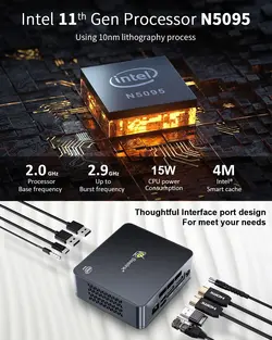 مینی کامپیوتر برند Beelink مدل Triple-Display 4K HD |512GB ROM M.2 SSD|Dual-band WIFI | 4*USB 3.0 |16GB RAM |Windows 11 Pro|11th generation|N5095 |- زمان تحویل 2 تا 3 هفته کاری