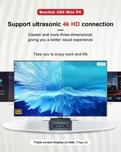 مینی کامپیوتر برند Beelink مدل Triple-Display 4K HD |512GB ROM M.2 SSD|Dual-band WIFI | 4*USB 3.0 |16GB RAM |Windows 11 Pro|11th generation|N5095 |- زمان تحویل 2 تا 3 هفته کاری