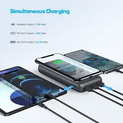 شارژر همراه چارمست مدلCharmast 20000mAh Wireless Power Bank 15W