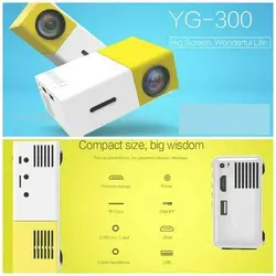 مینی پروژکتور برند YG |مدل  YG300 Mini Portable Projector 400- زمان تحویل 2 تا 3 هفته کاری