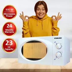 مایکروویو برند Nikai | مدل Nmo2309Mw | ظرفیت 23 لیتری|800 واتی| با تنظیم یخ زدایی|سفید|زمان تحویل 2 تا 3 هفته کاری