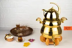 کتری کروپست مدل سایه طلایی پایه چوبی