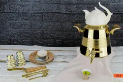 کتری کروپست مدل هرمی طلایی با قوری فانتزی