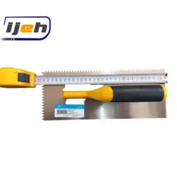 ماله دندانه دار ریز برند دکور مدل دسته باز – کد 125- dekor Notched Trowel V Notched Open Handle