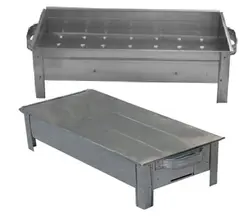 منقل کباب زغالی گالوانیزه درب دار (طول 50cm)