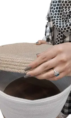 سبد لباس کنفی بزرگ دسته دار {Woven Storage Baskets}